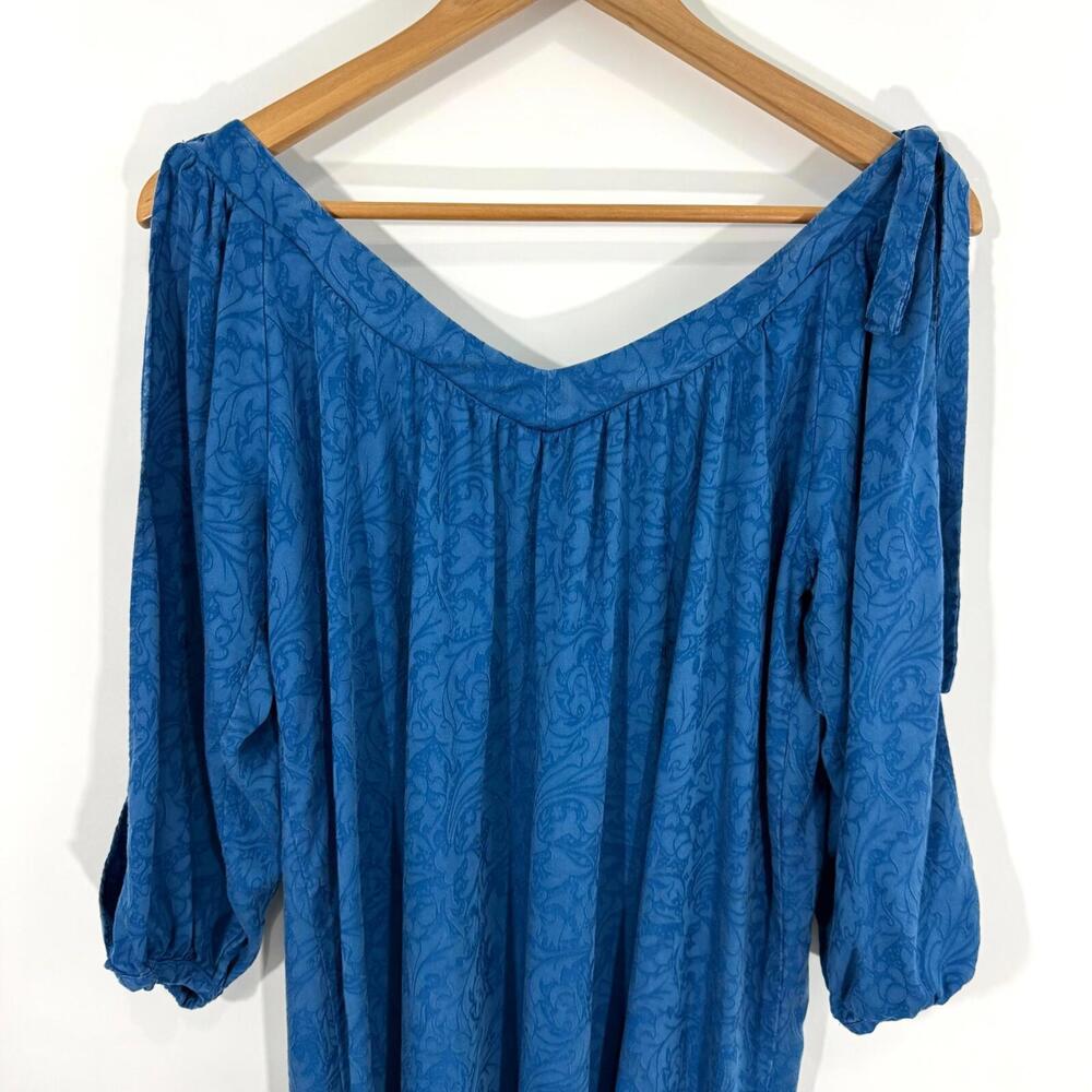 Anthropologie Holding Horses Women’s Size Small Blue Cold Shoulder Swing Dress - Picture 8 of 10